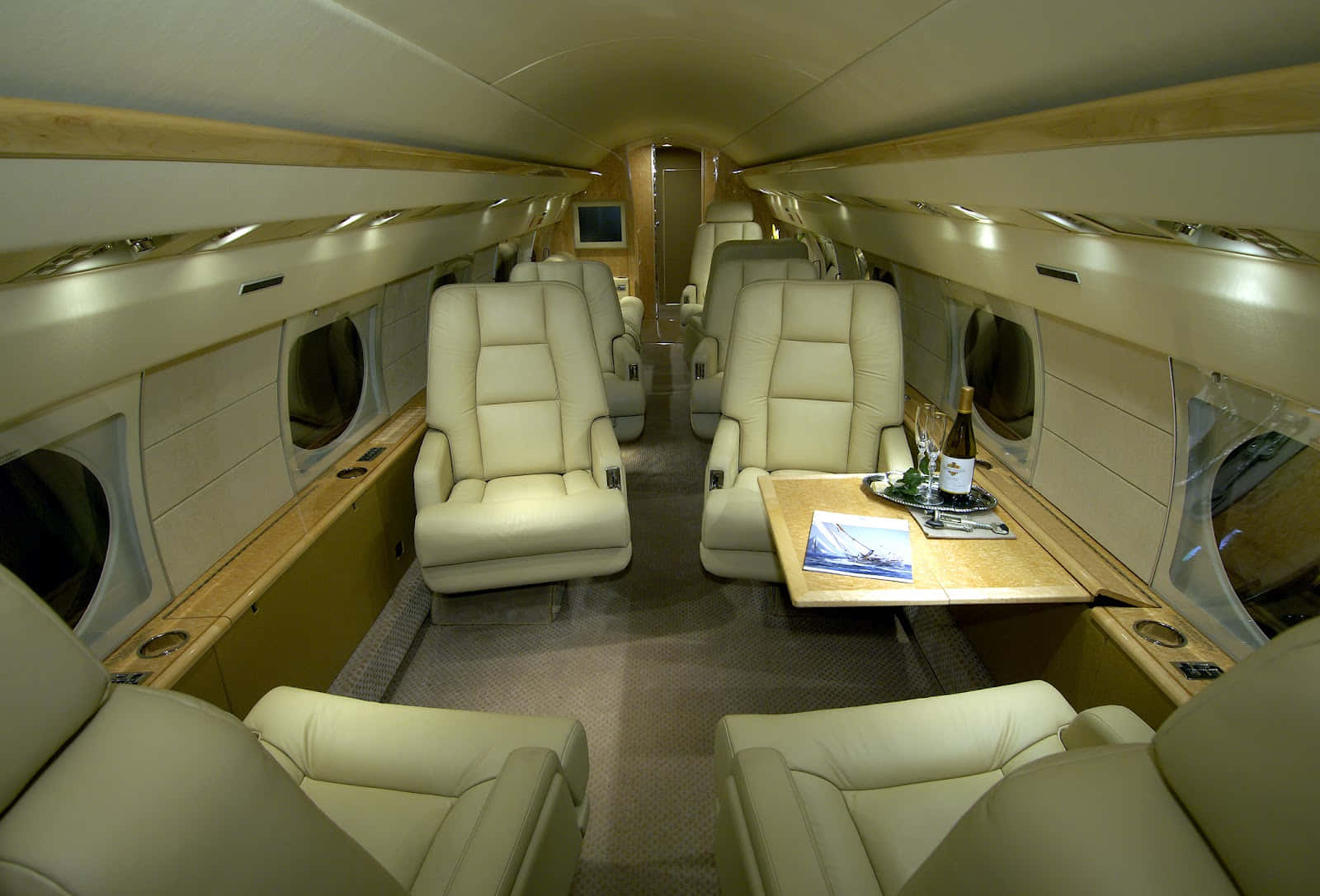 Inside Of Private Jet Background