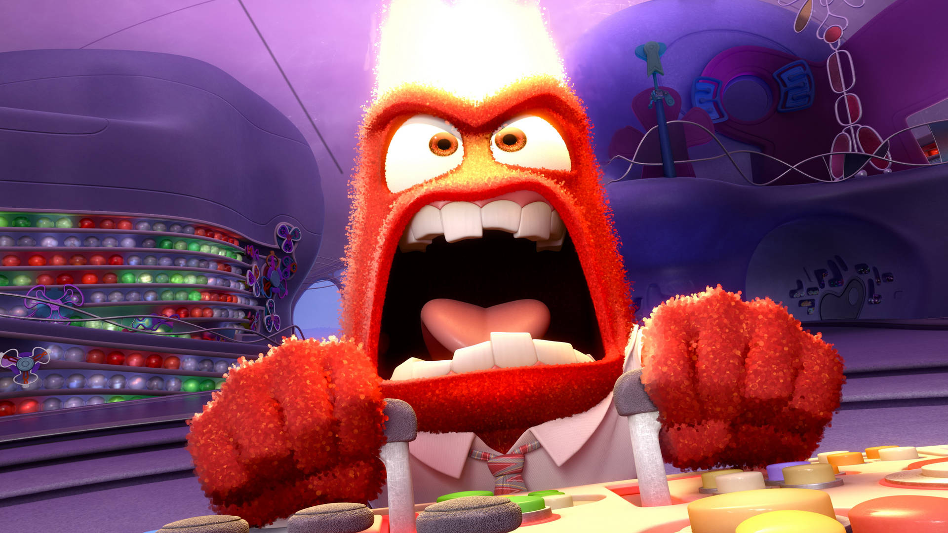 Inside Out's Anger Struggles With Sadness Background