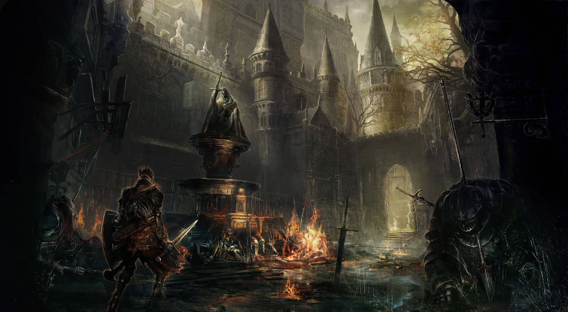 Inside The Castle In Dark Souls 3 Background