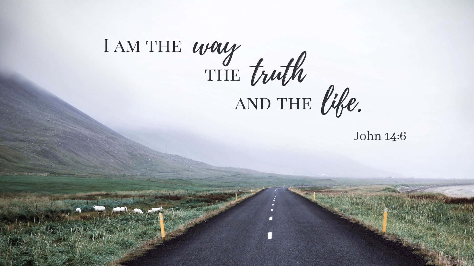 Inspirational Bible Verse Road Scene Background