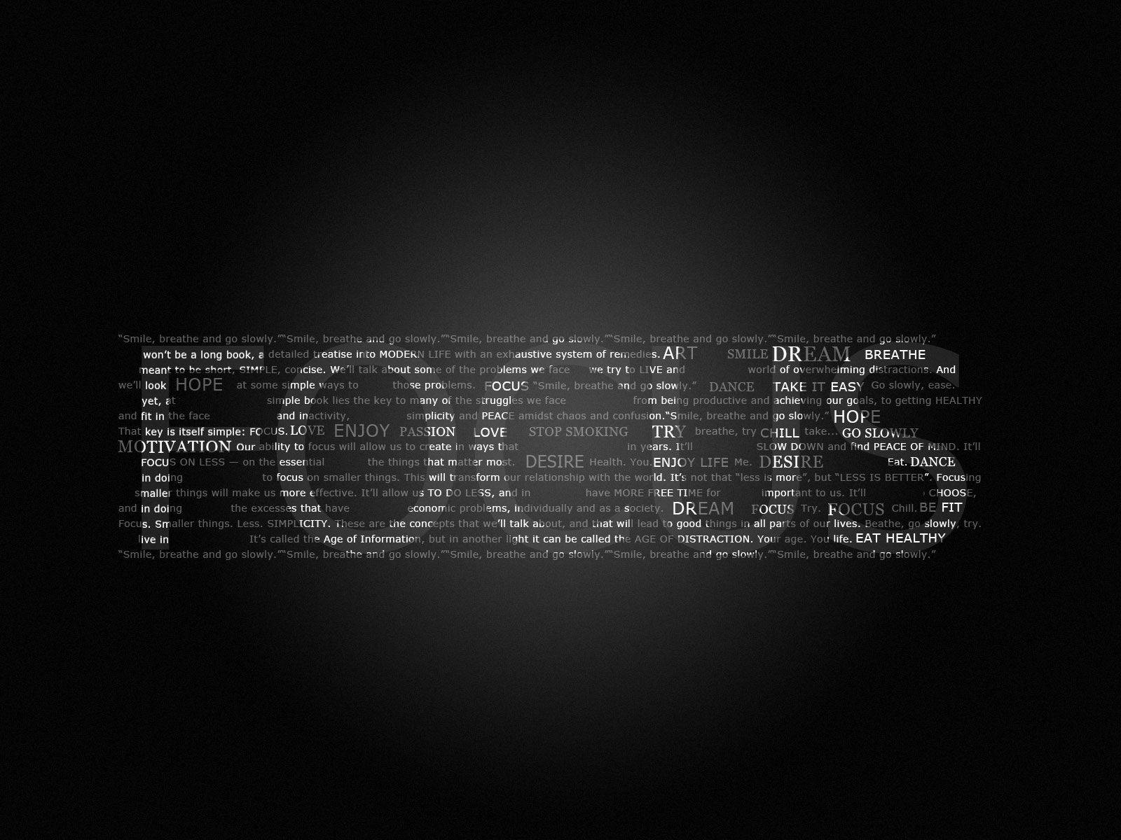 Inspirational Focus Black Background
