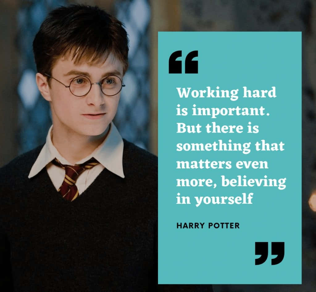 Inspirational Harry Potter Quote On Strength And Light Background