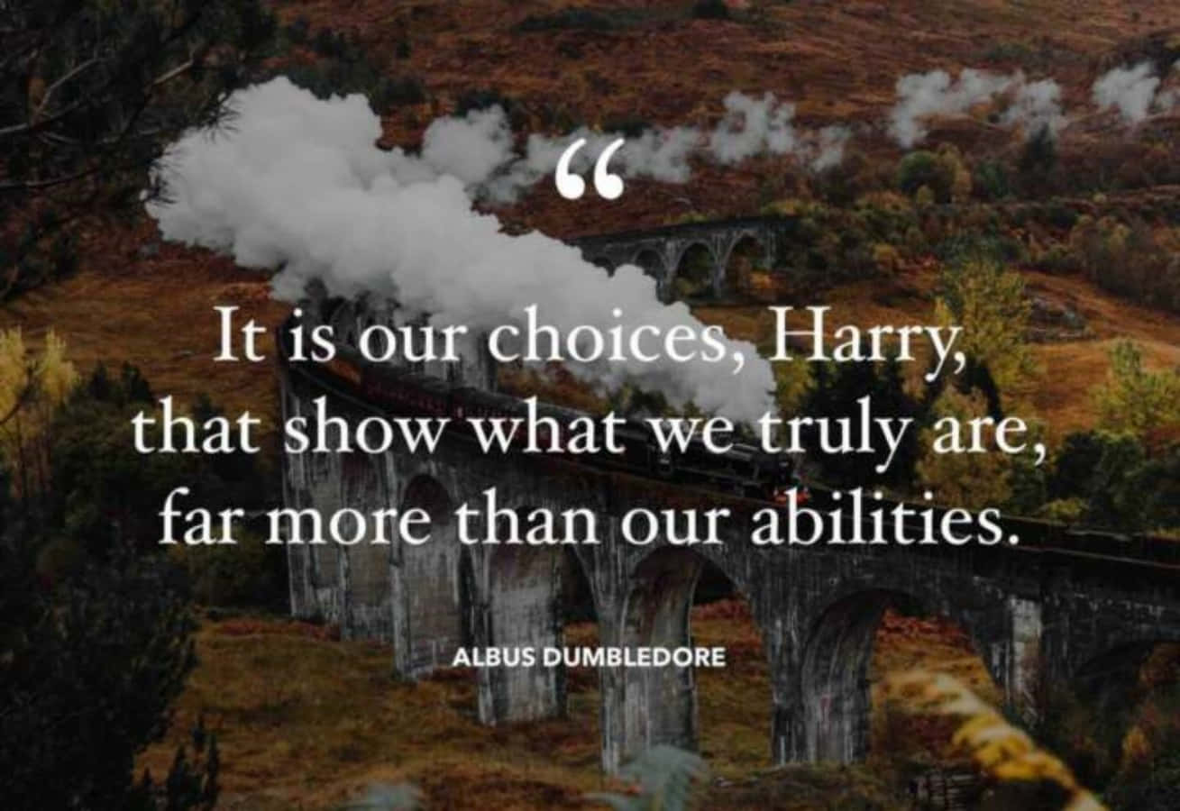 Inspirational Harry Potter Quotes On A Magical Background Background