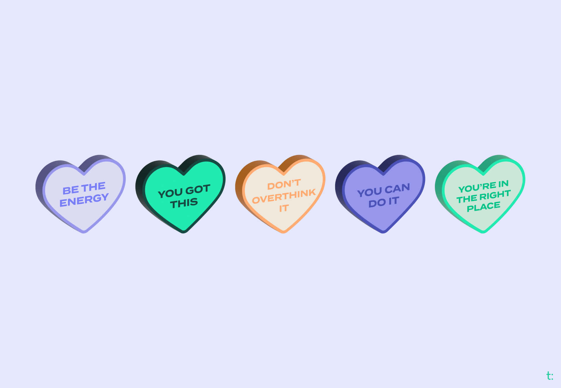 Inspirational Hearts Motivational Phrases Background