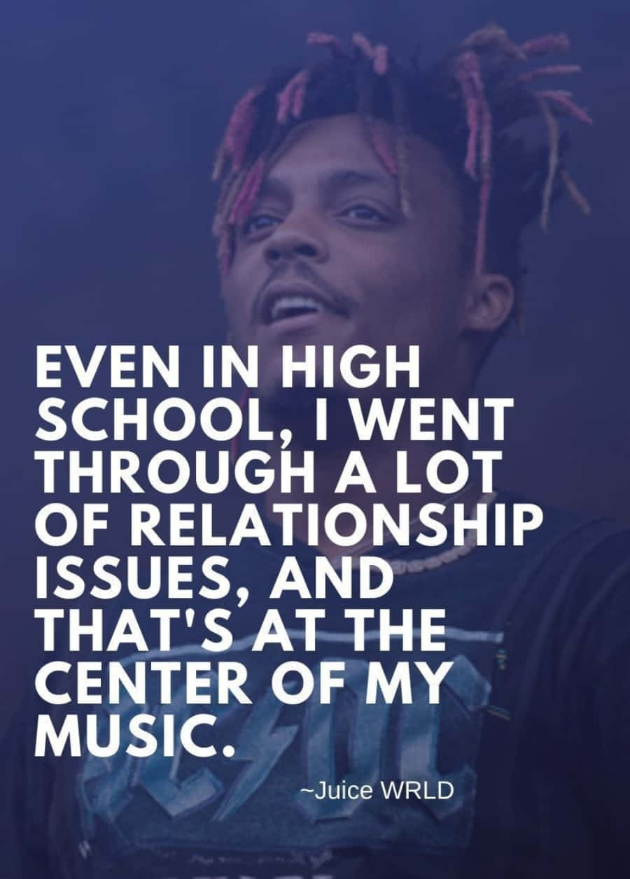 Inspirational Juice Wrld Quote On A Colorful Background Background