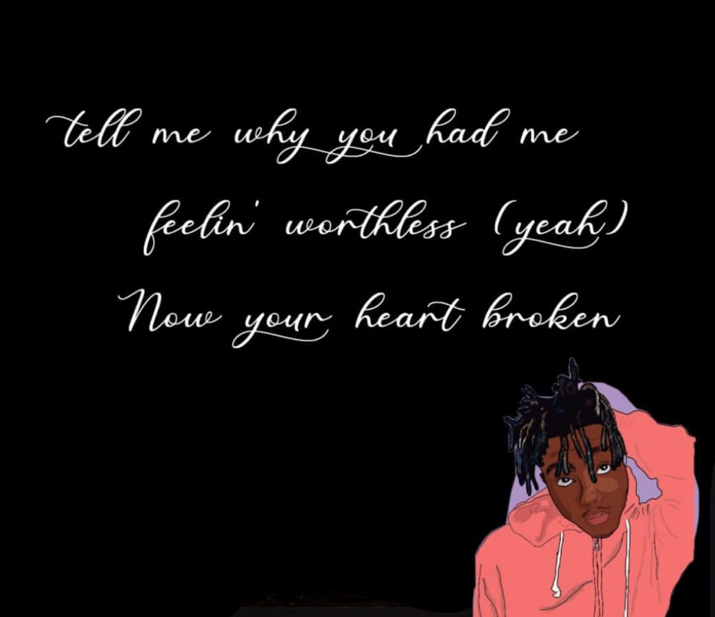 Inspirational Juice Wrld Quote On A Wall Background