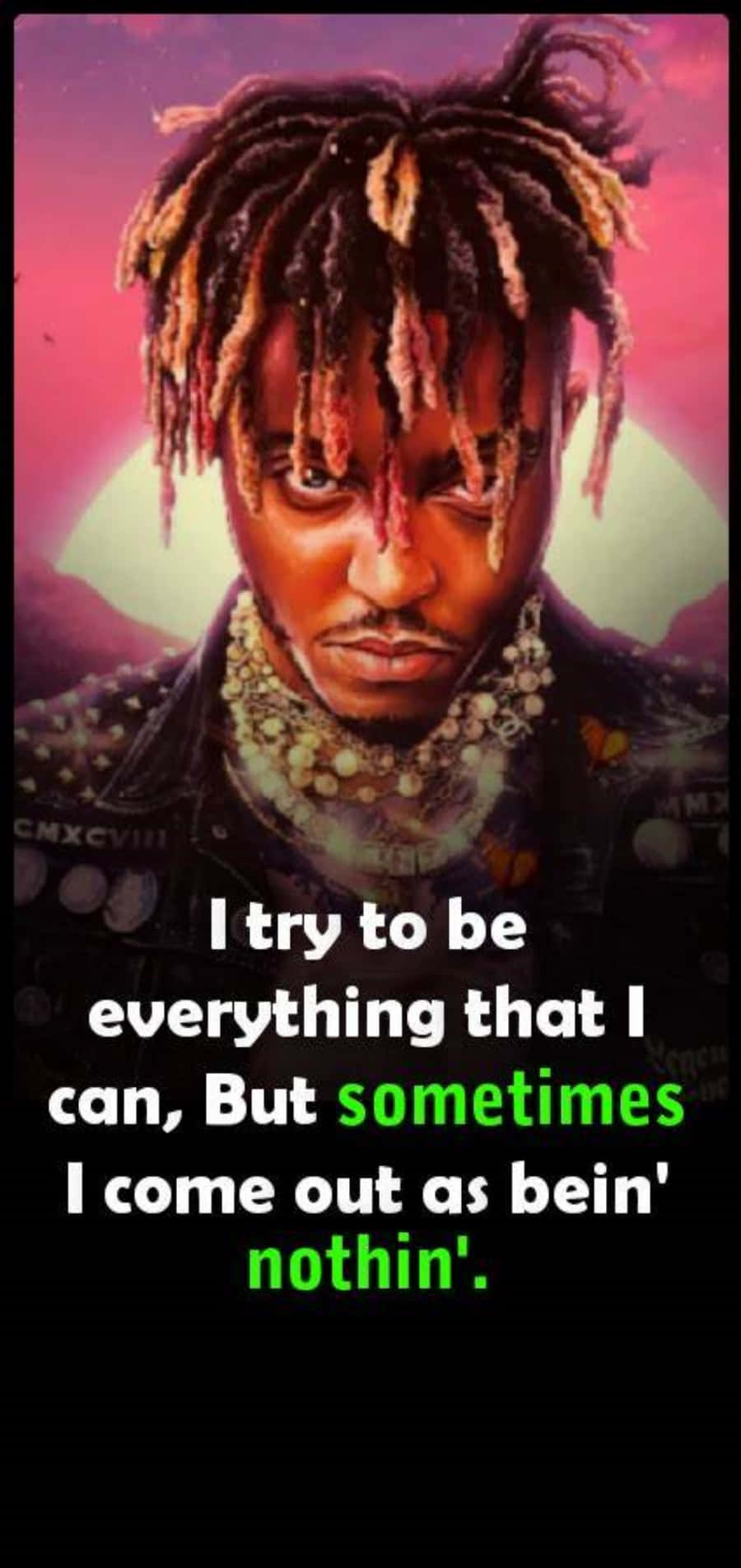 Inspirational Juice Wrld Quote Set Against Dramatic Skyscape Background Background