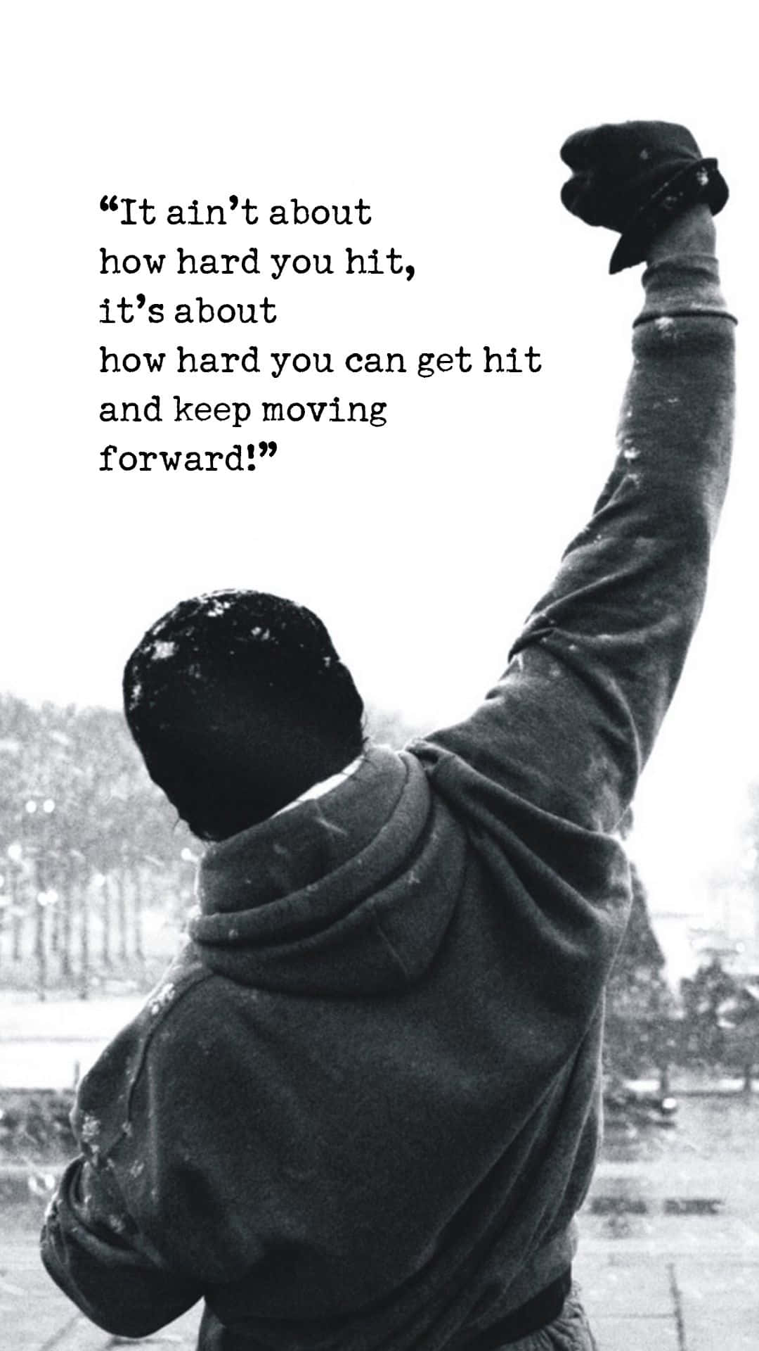 Inspirational Movie Quote Victory Pose Background