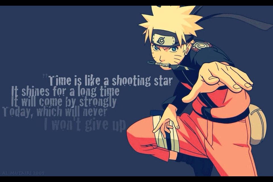 Inspirational Naruto Quote - I Won't Give Up Background