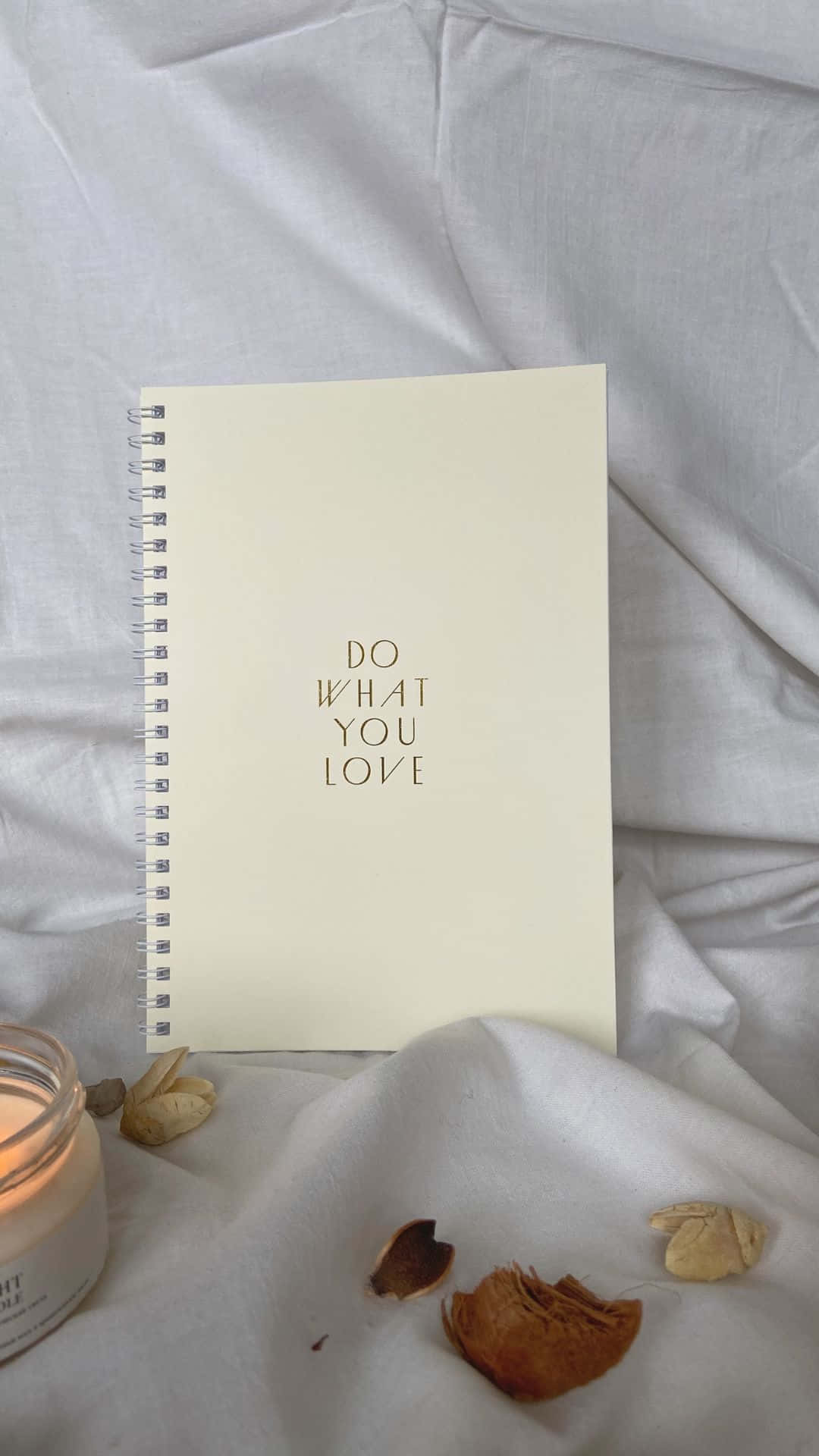 Inspirational Notebookon Bed Background