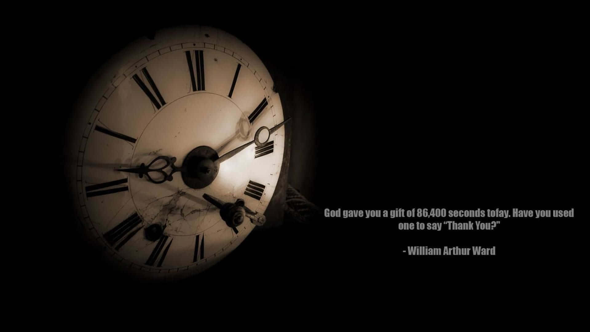 Inspirational Quote Vintage Clock Wallpaper