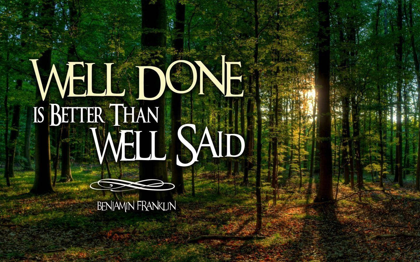 Inspirational Quotes About Well Done Background