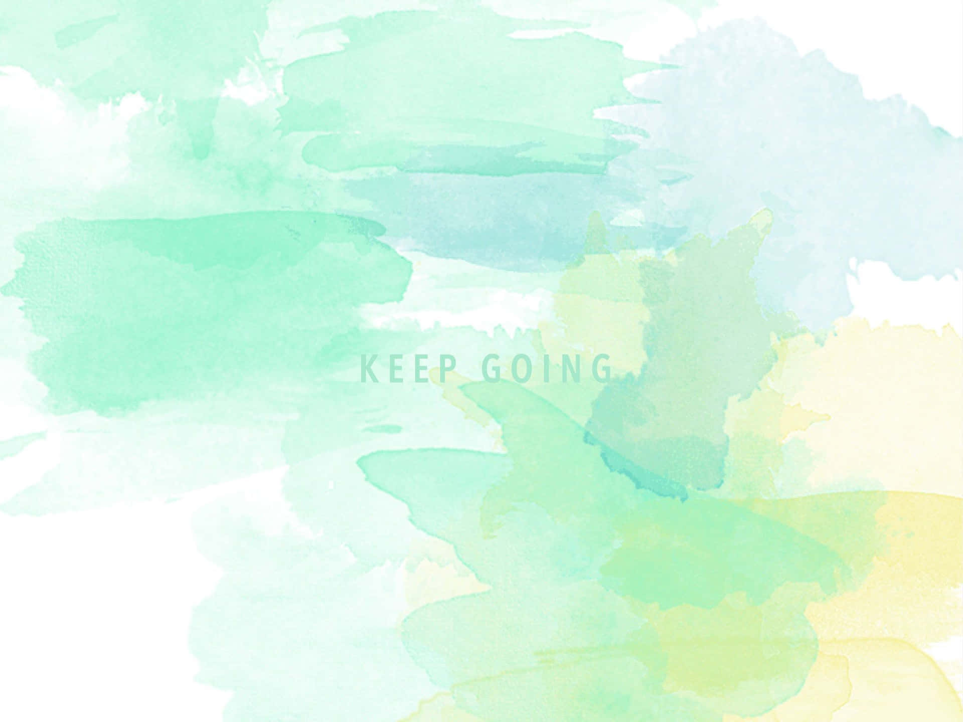 Inspirational Quotes “keep Going” Pastel Green Aesthetic Desktop Background