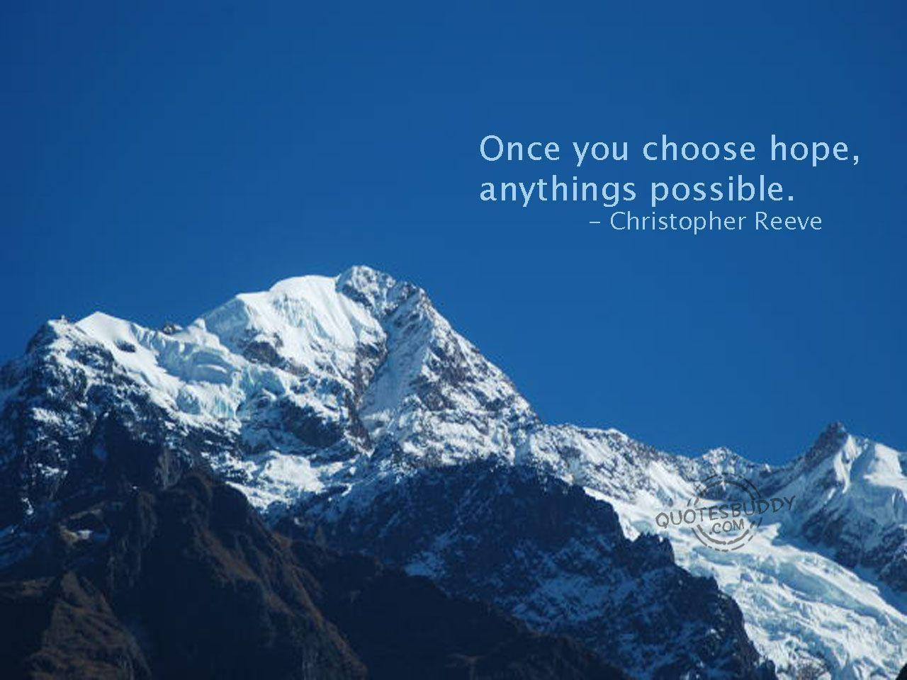 Inspirational Quotes On Choose Hope Background