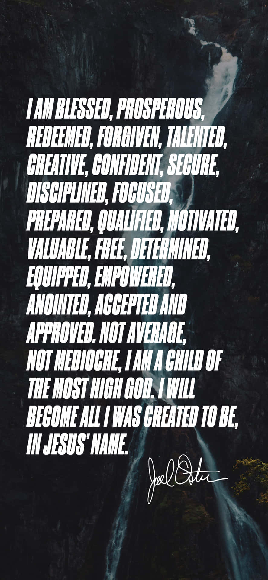 Inspirational Waterfall Quote Background