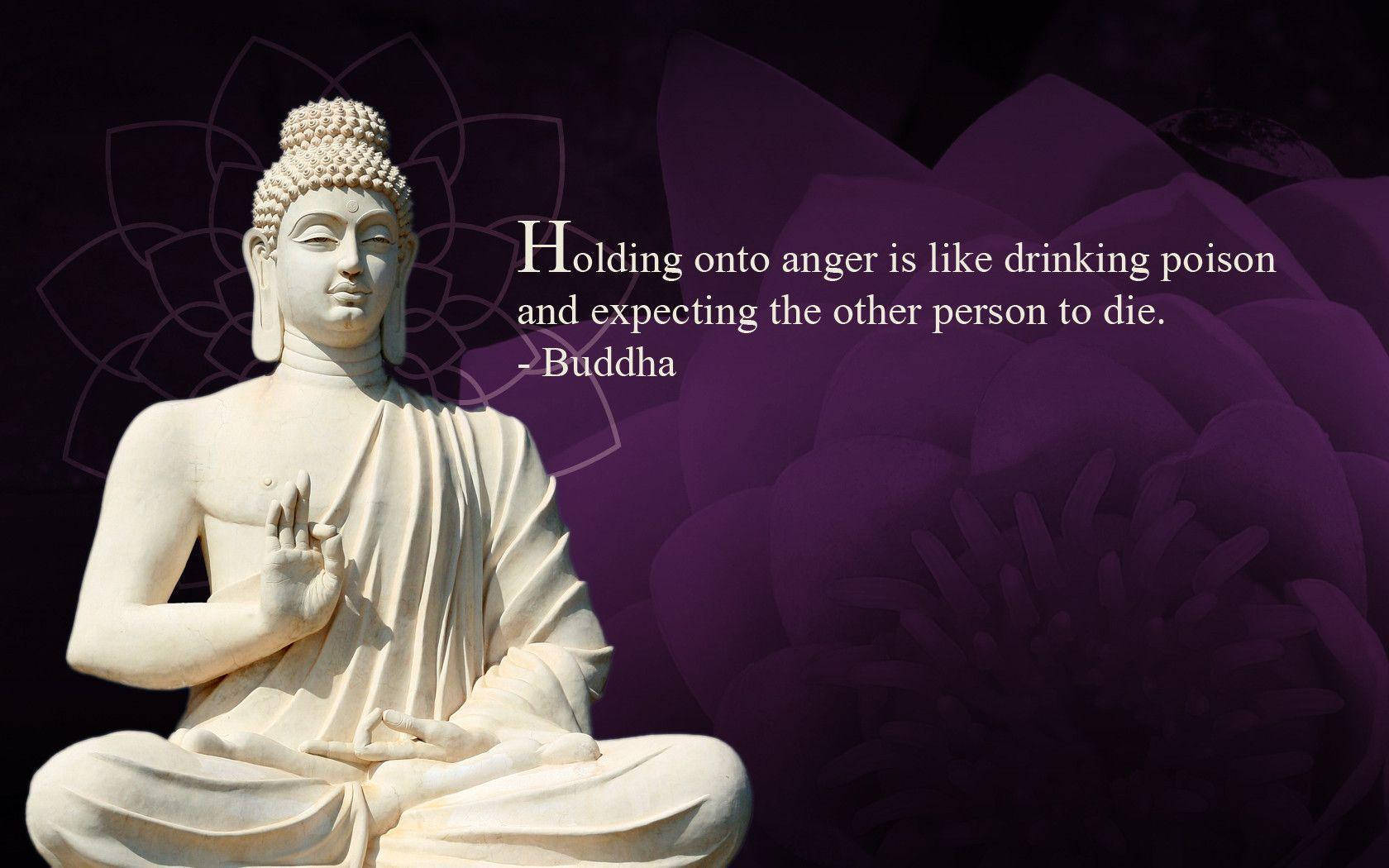 Inspiring Buddha Quote On Anger Management Background