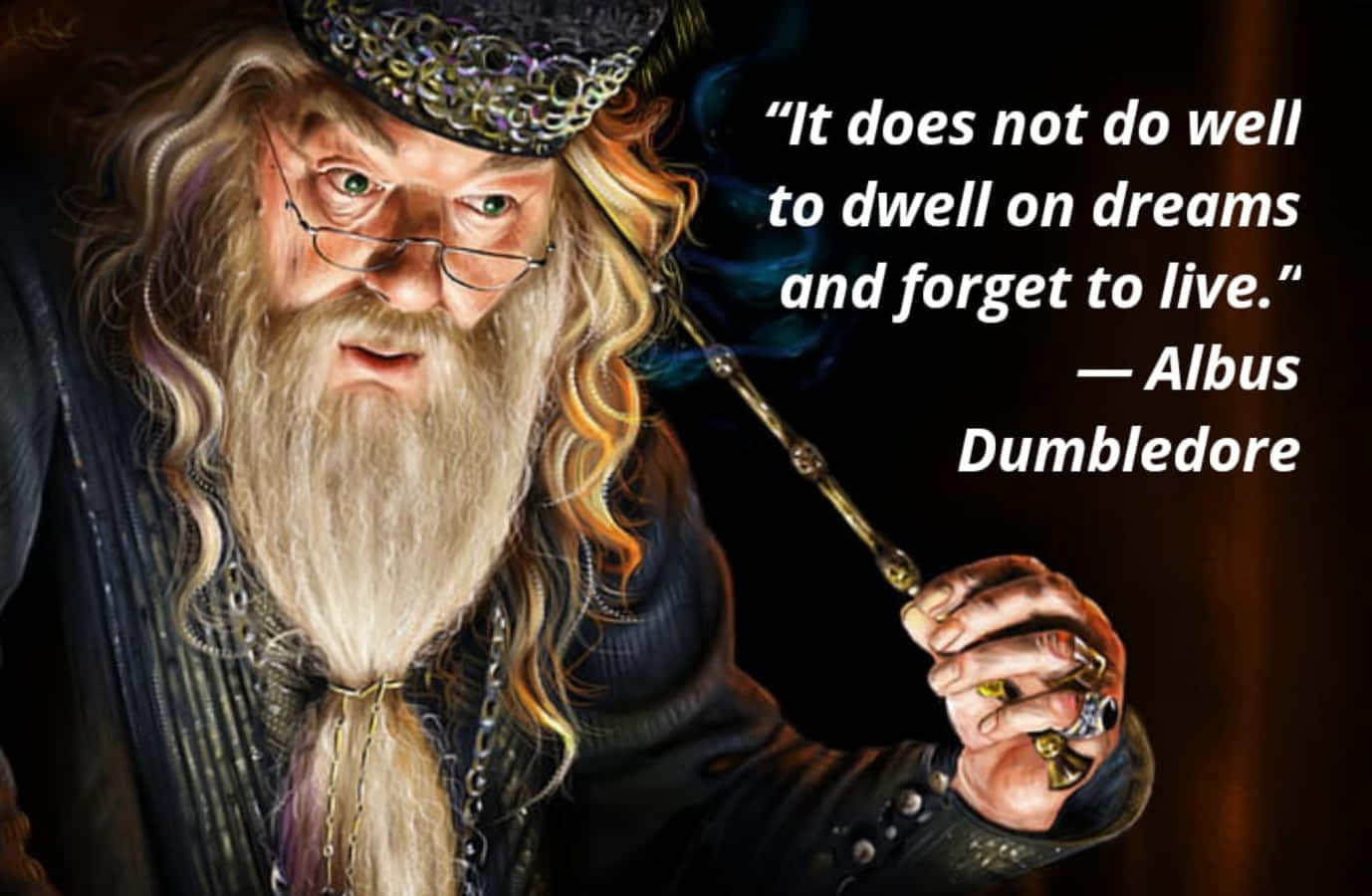 Inspiring Harry Potter Quote On Mysterious Background Background