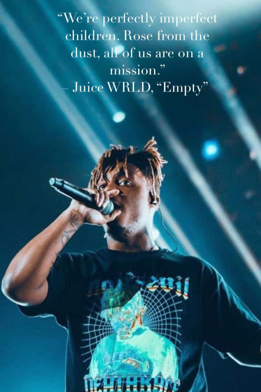 Inspiring Juice Wrld Quote On A Graffiti Wall Background