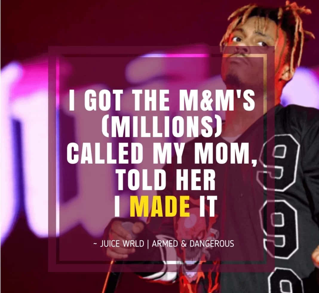 Inspiring Juice Wrld Quotes On A Grunge Background Background