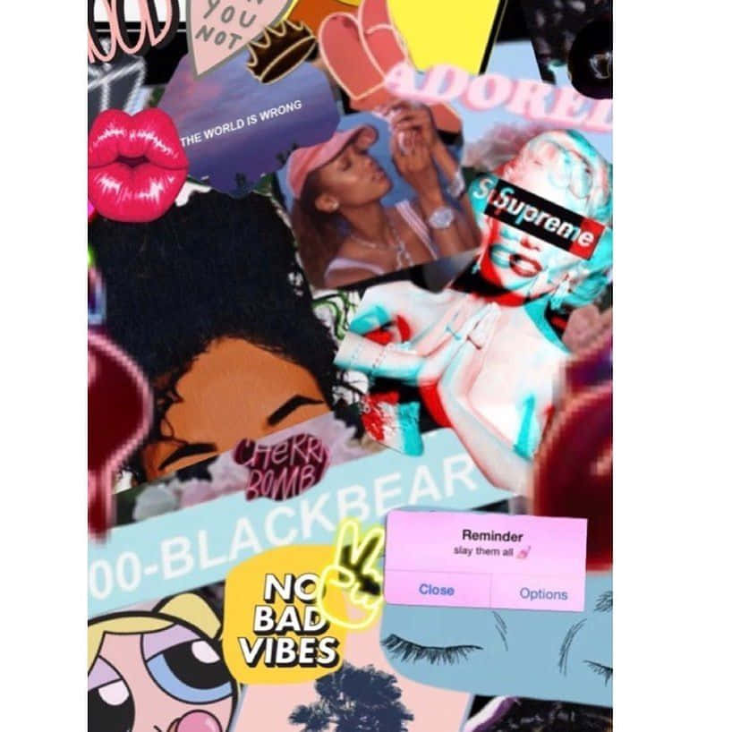 Insta Baddie Art Collage Background