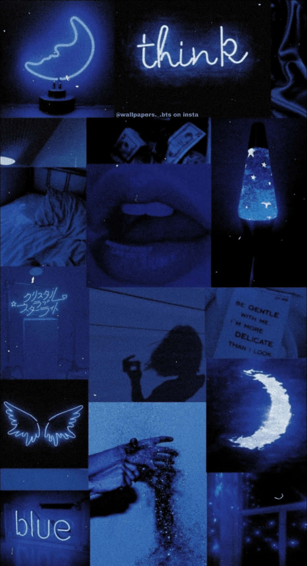 Insta Baddie Blue Aesthetic Background