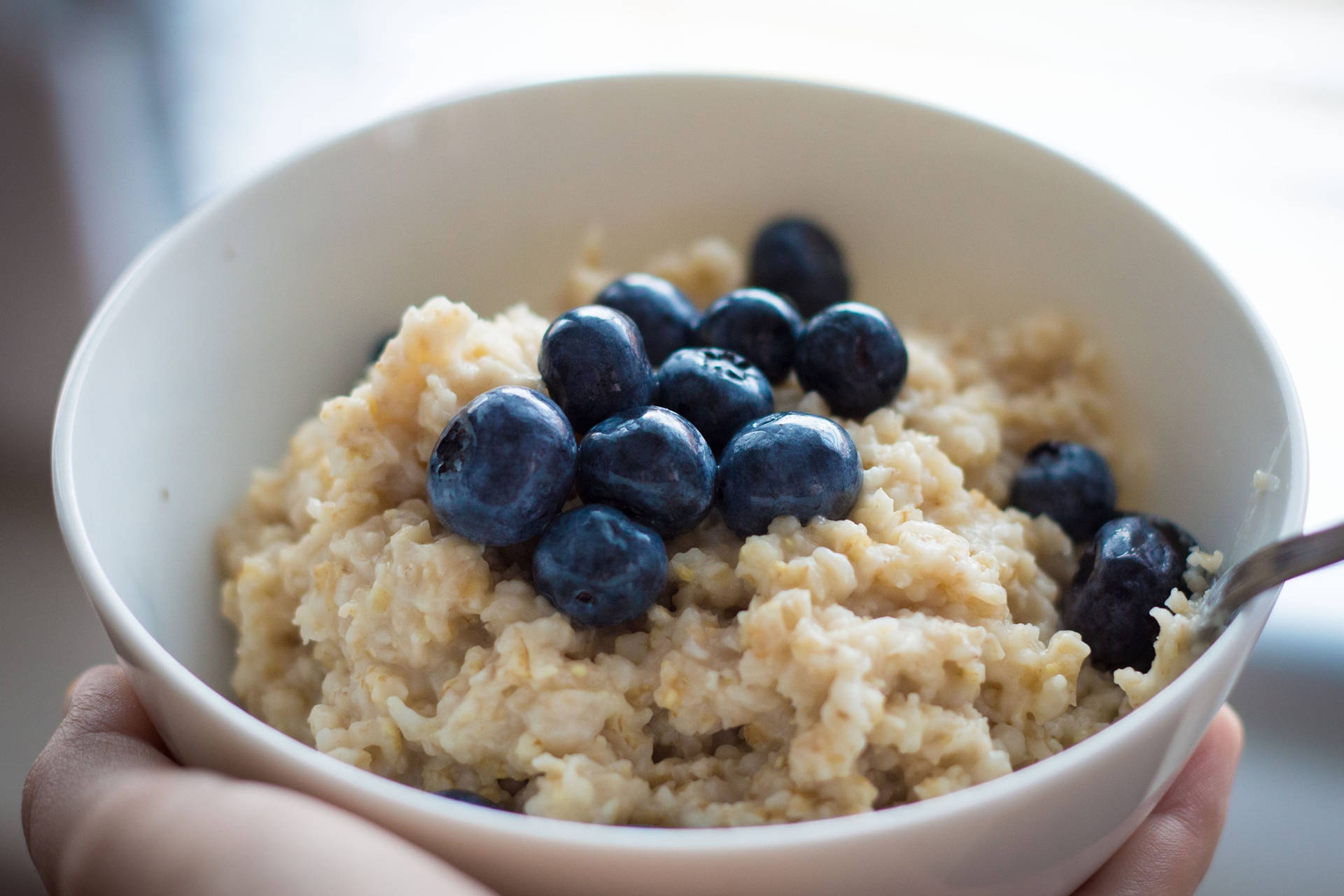 Instant Oatmeal With Whole Blueberries Background