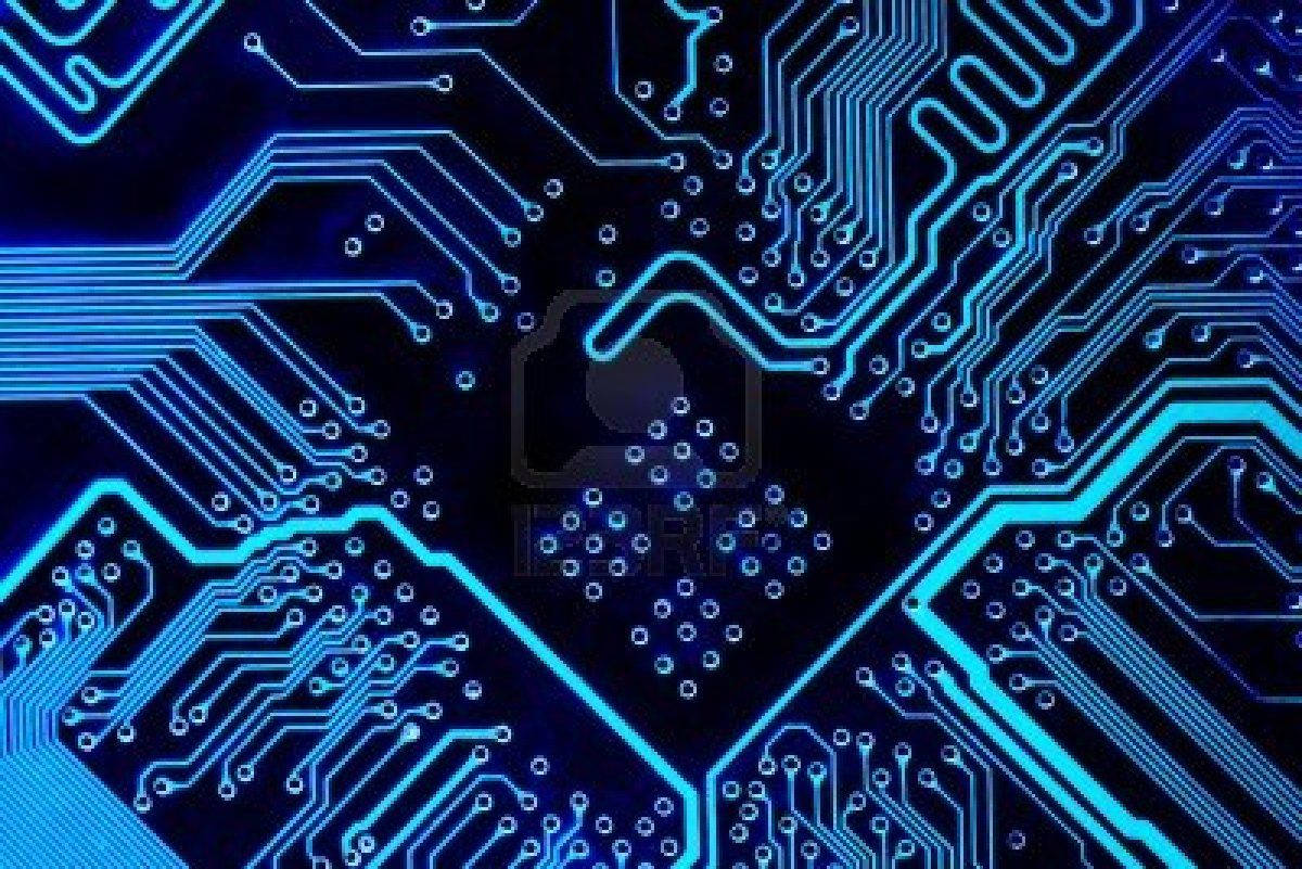 Integrated Blue Circuit Board Background