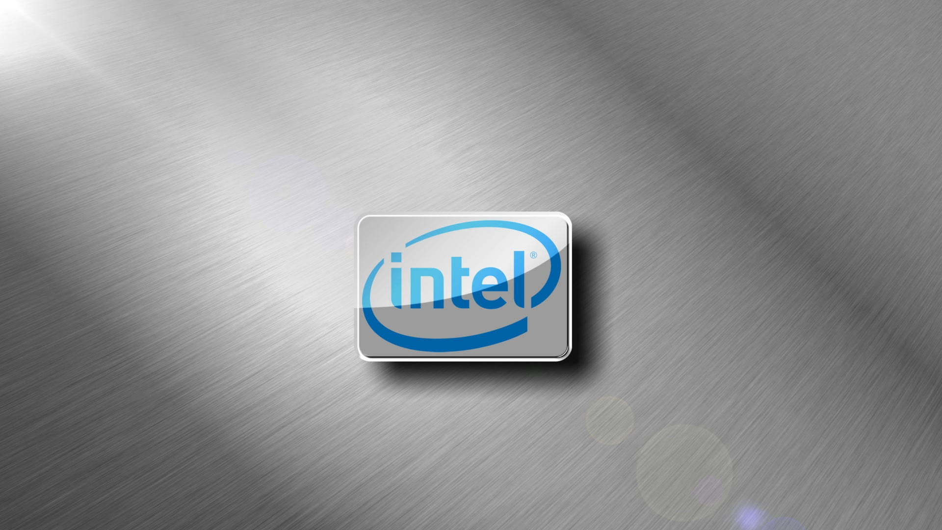 Intel Logo In Metallic Silver Background