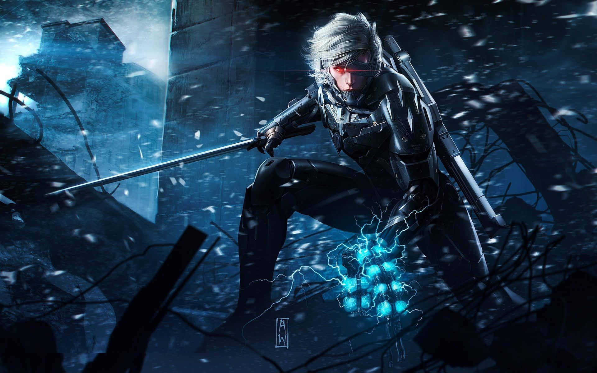 Intense Action In High Definition From Metal Gear Rising Game Background