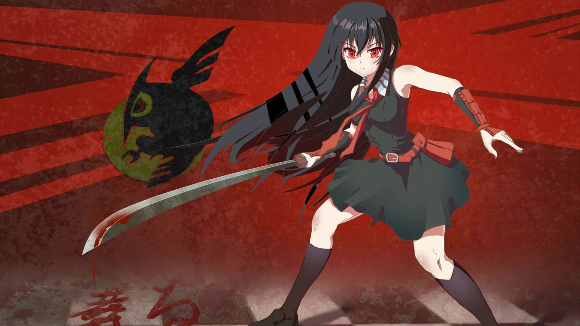 Intense Action Shot Of Akame From Akame Ga Kill In 4k Resolution Background