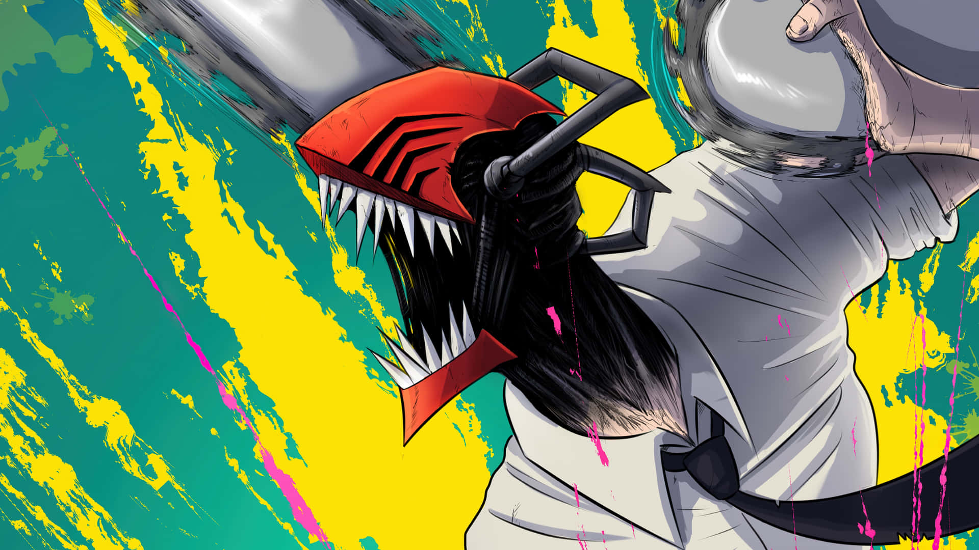Intense And Vibrant Chainsaw Man Profile Picture Background