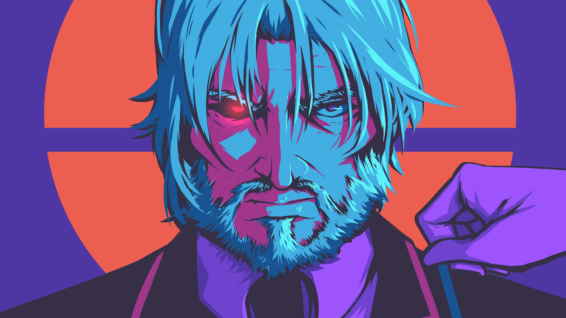 Intense Anime Character Glare Background