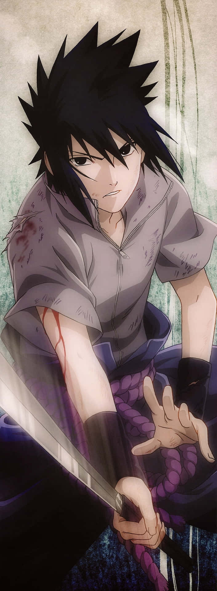 Intense Anime Character Sasuke Background