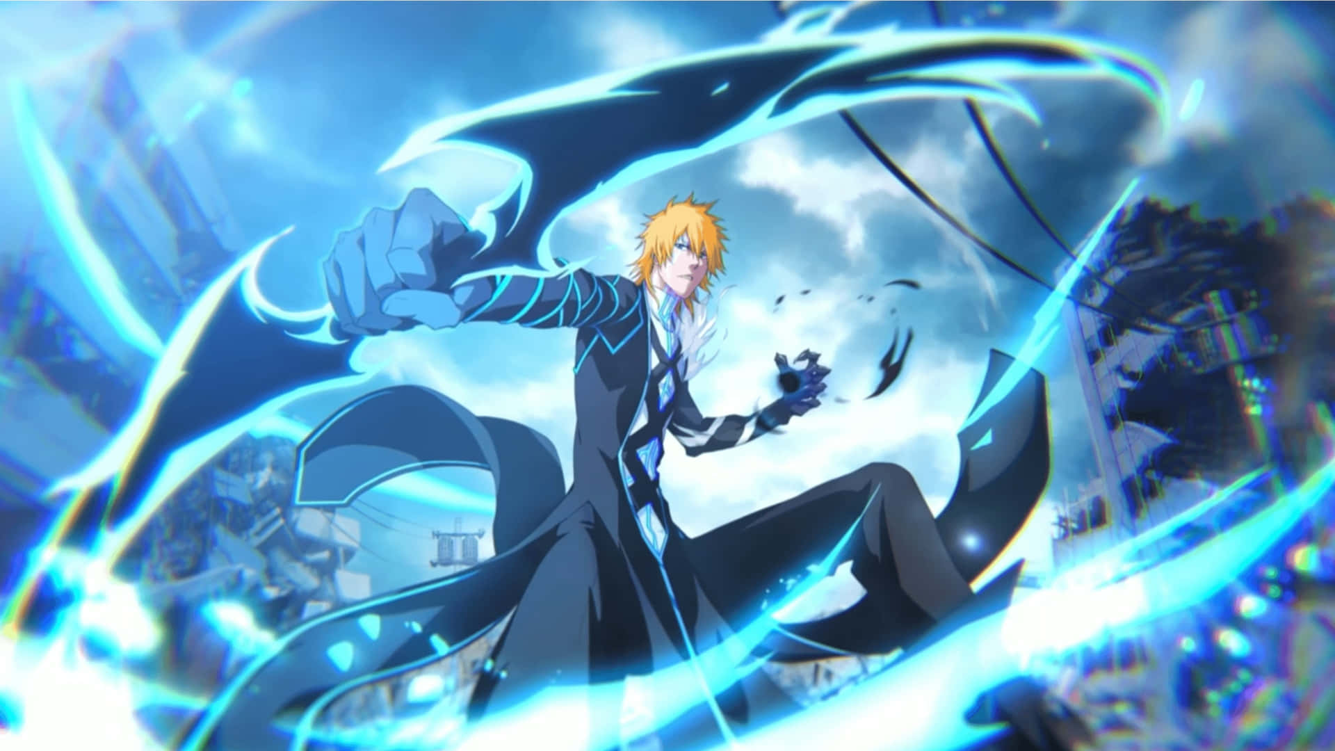 Intense Battle Stance - Ichigo Kurosaki In 4k Background
