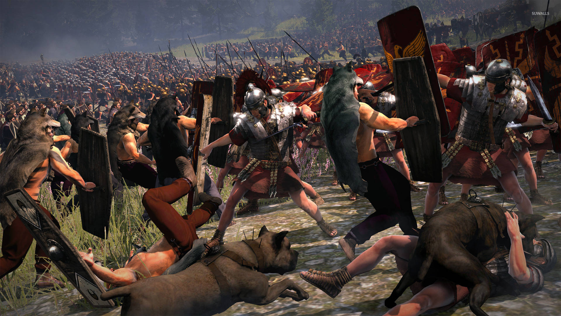 Intense Battlefield In Total War Rome 2 Background