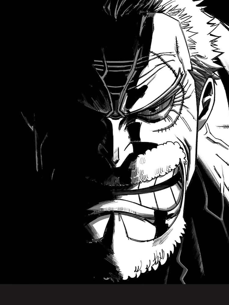 Intense Blackand White Anime Character Background