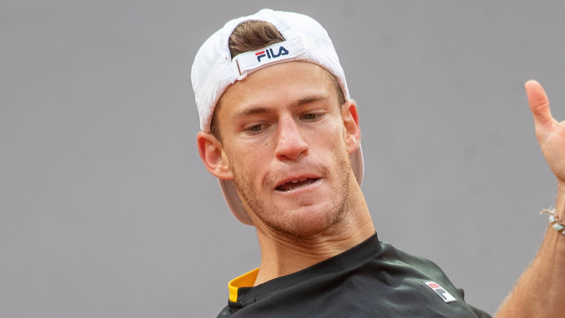 Intense Close-up Of Tennis Star Diego Schwartzman Background