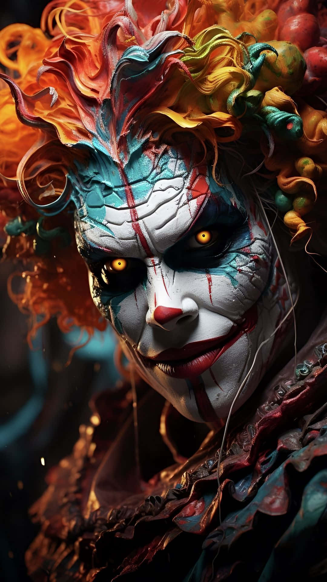 Intense Colorful Scary Clown Background