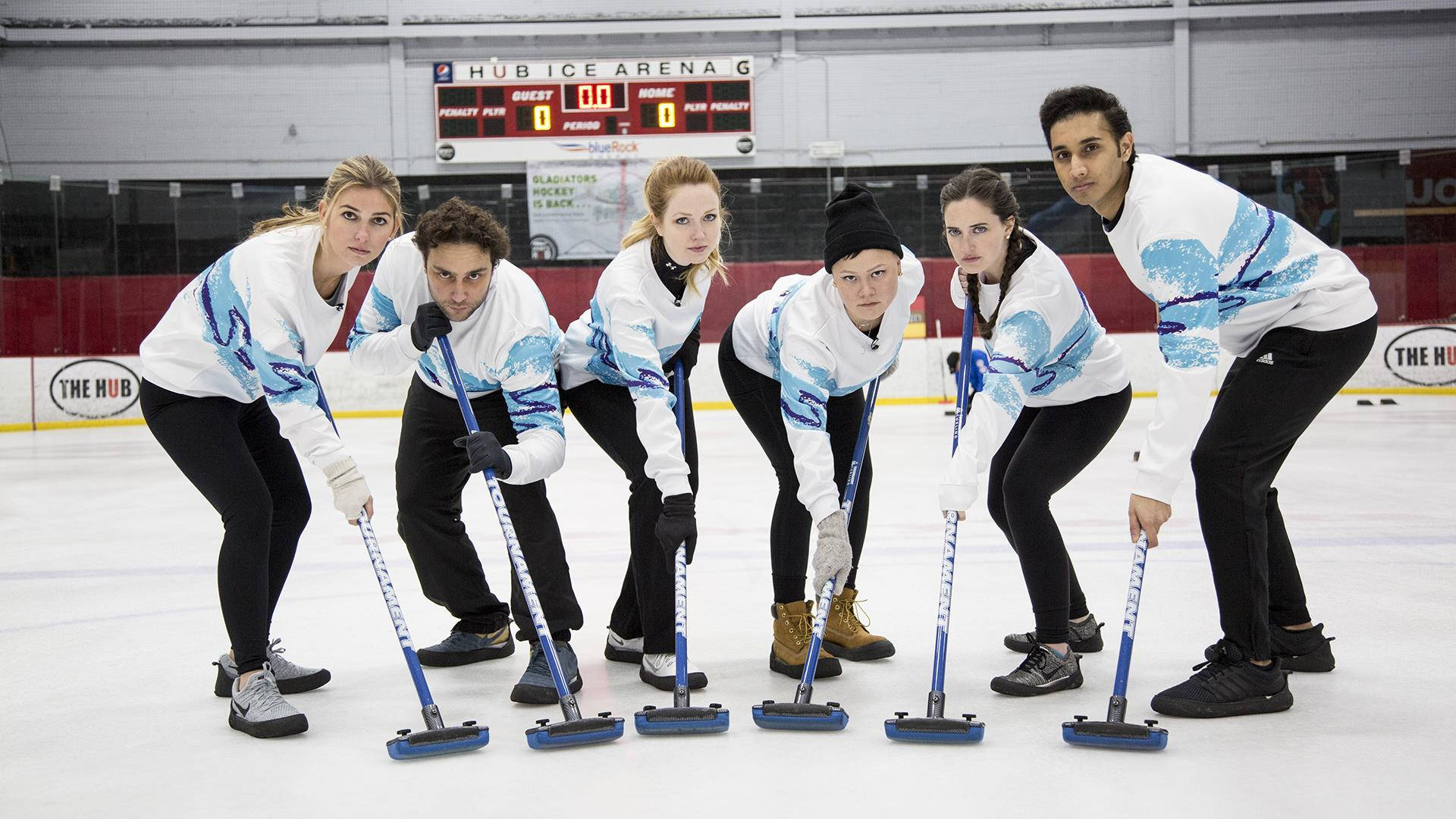 Intense Curling Game In Action Background