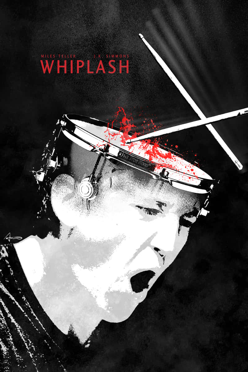 Intense Drummer Whiplash Movie Poster Background