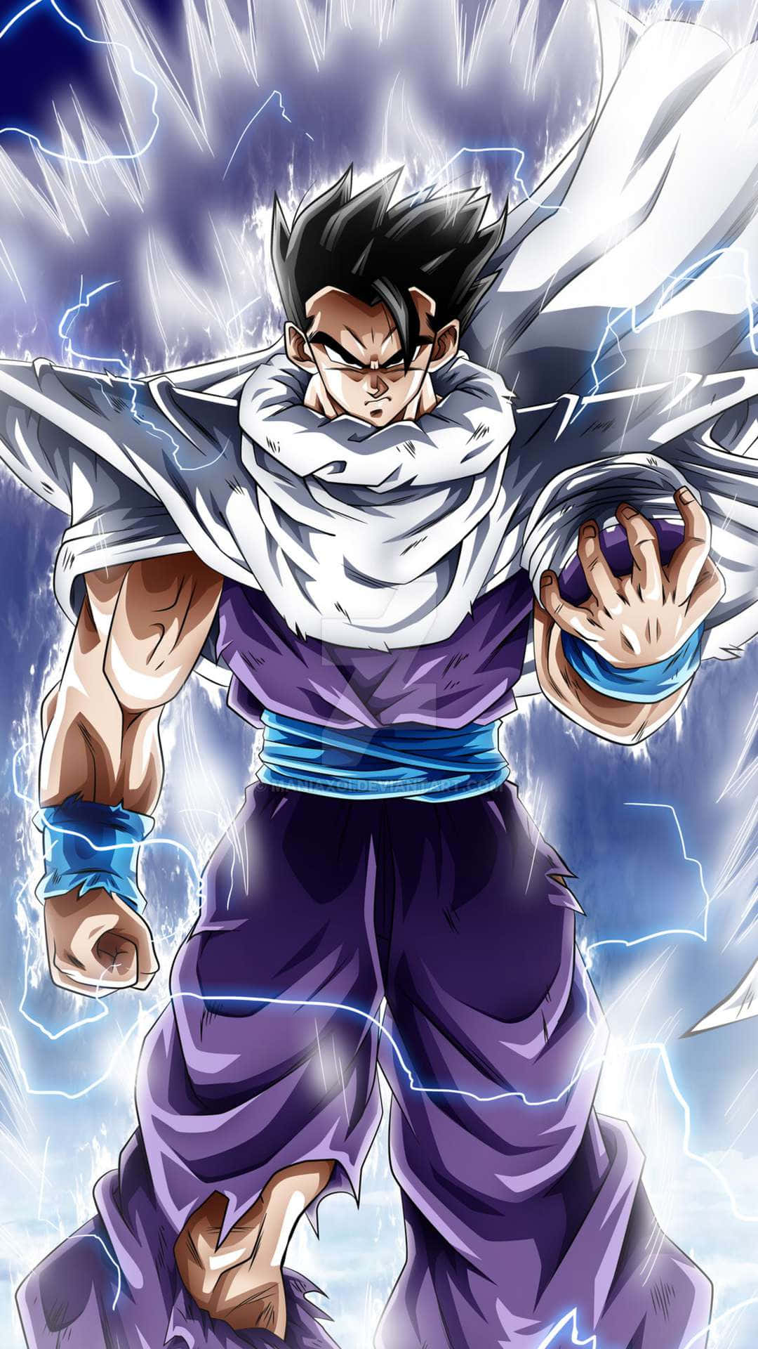 Intense Energy Unleashed - An Electrifying Gohan Wallpaper For Iphone Background