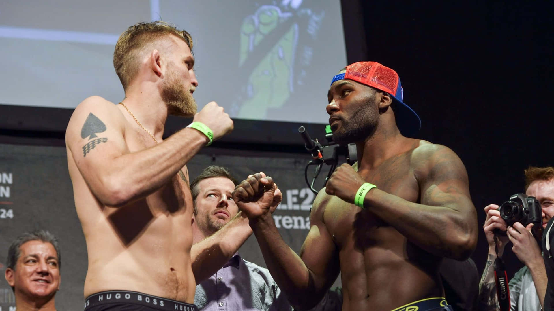 Intense Face-off Between Alexander Gustafsson And Anthony Johnson Background