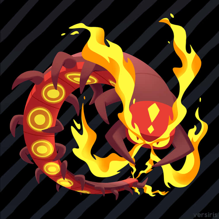 Intense Flame Centiskorch In Battle Background