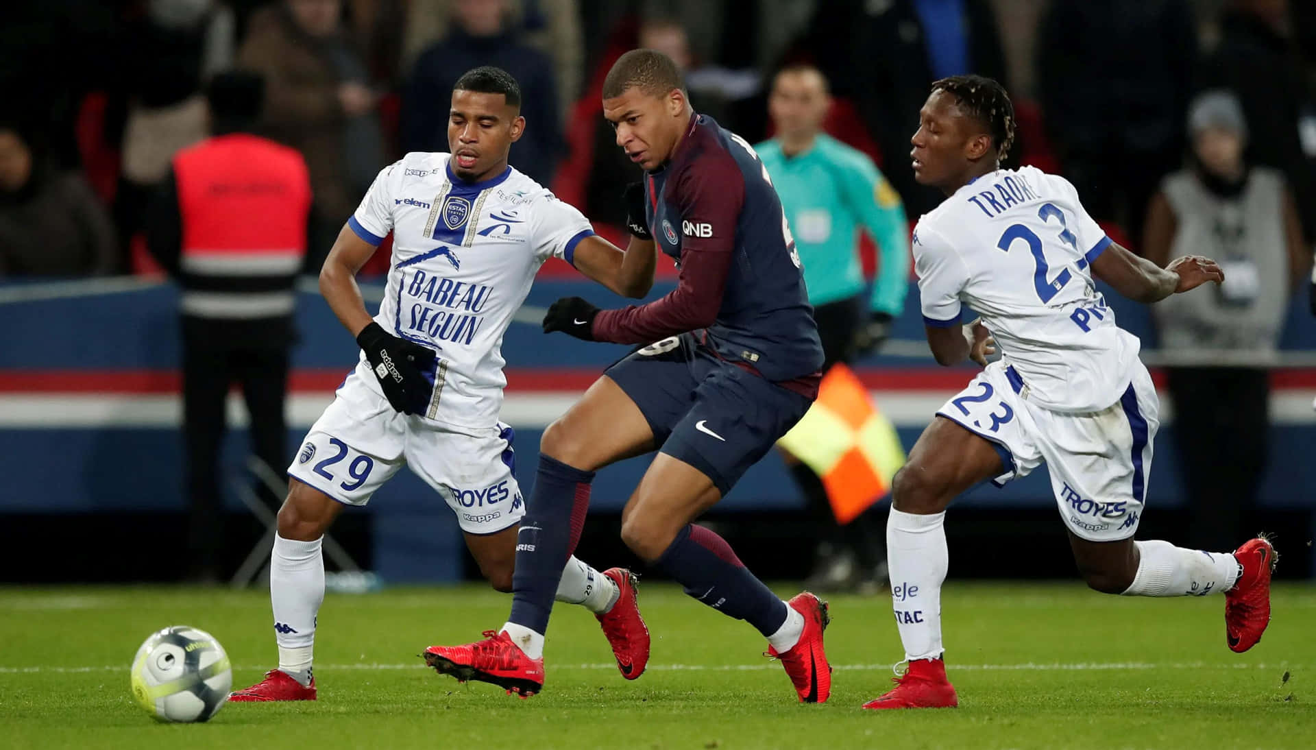 Intense Football Match Action Background