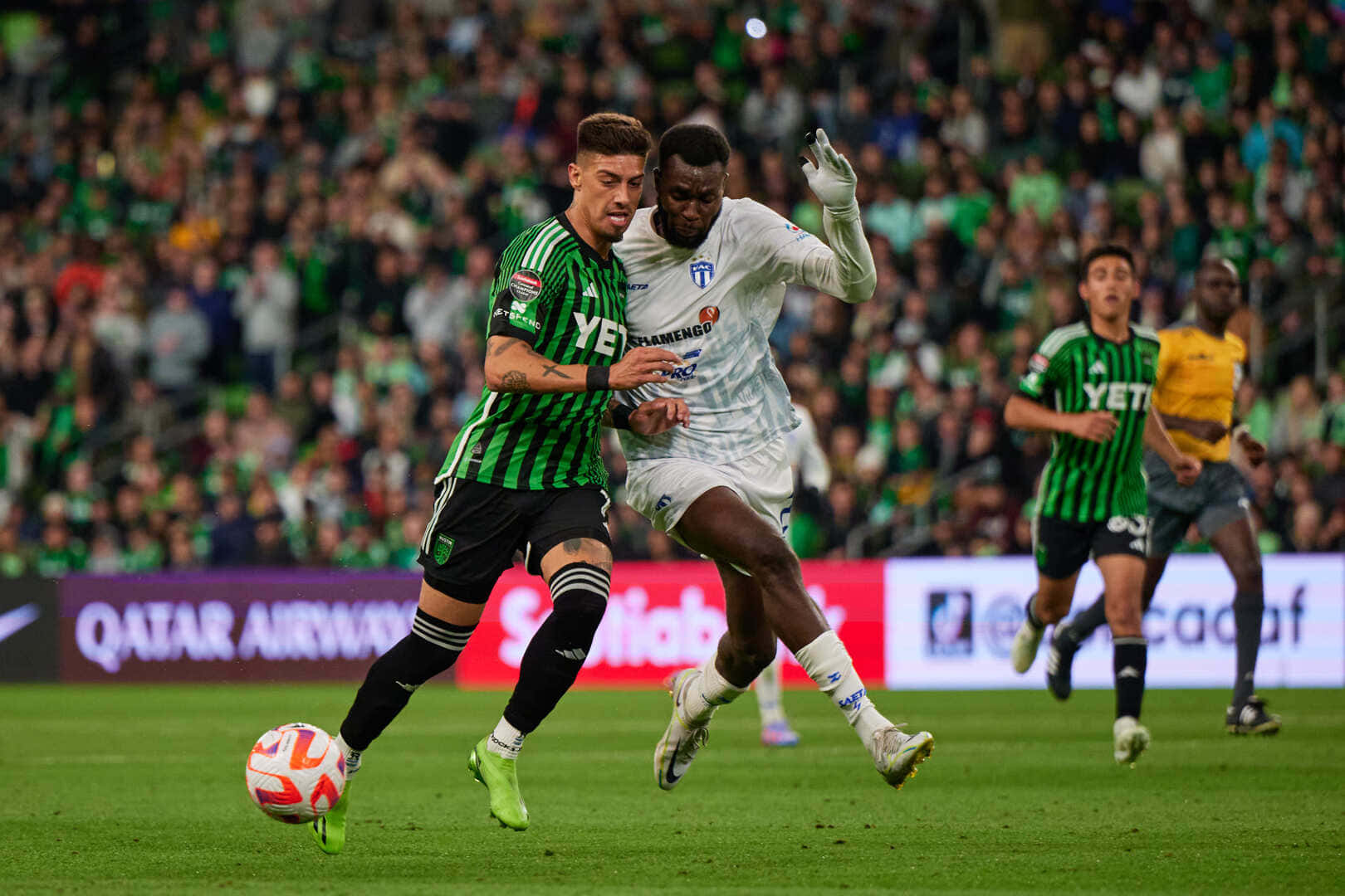 Intense Football Match Action Background