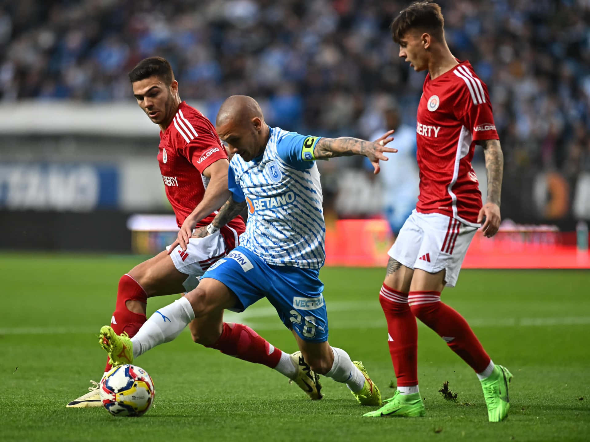 Intense Football Match Action Background