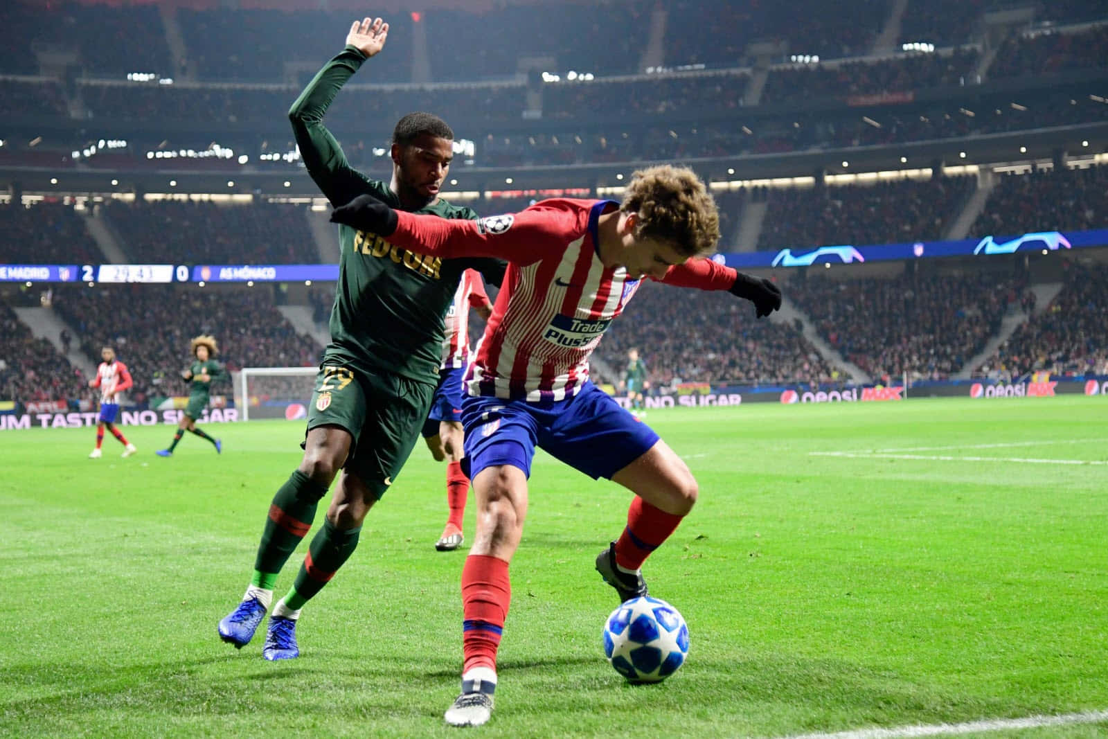 Intense Football Match Action Background