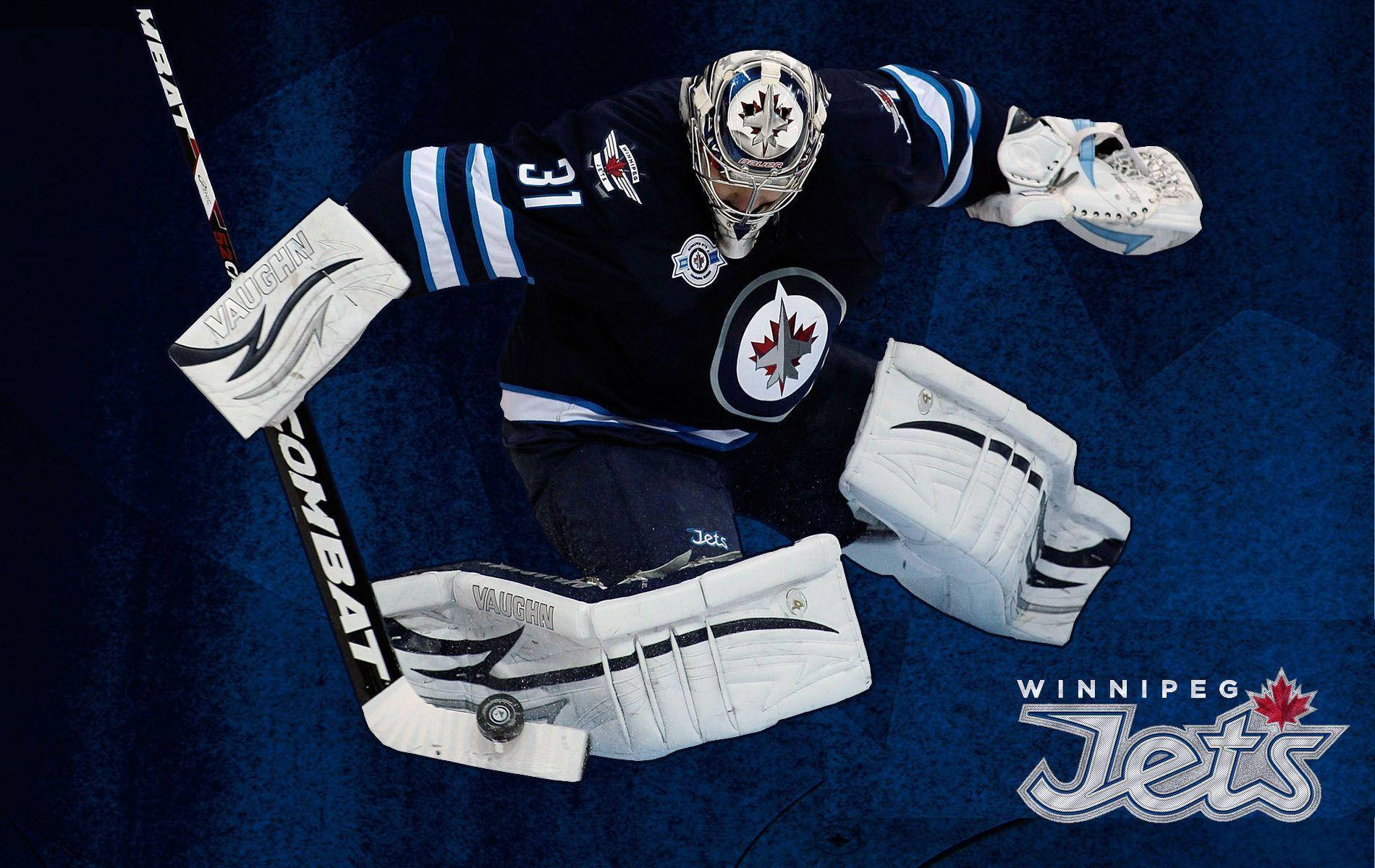 Intense Game Moment With Winnipeg Jets Player Background