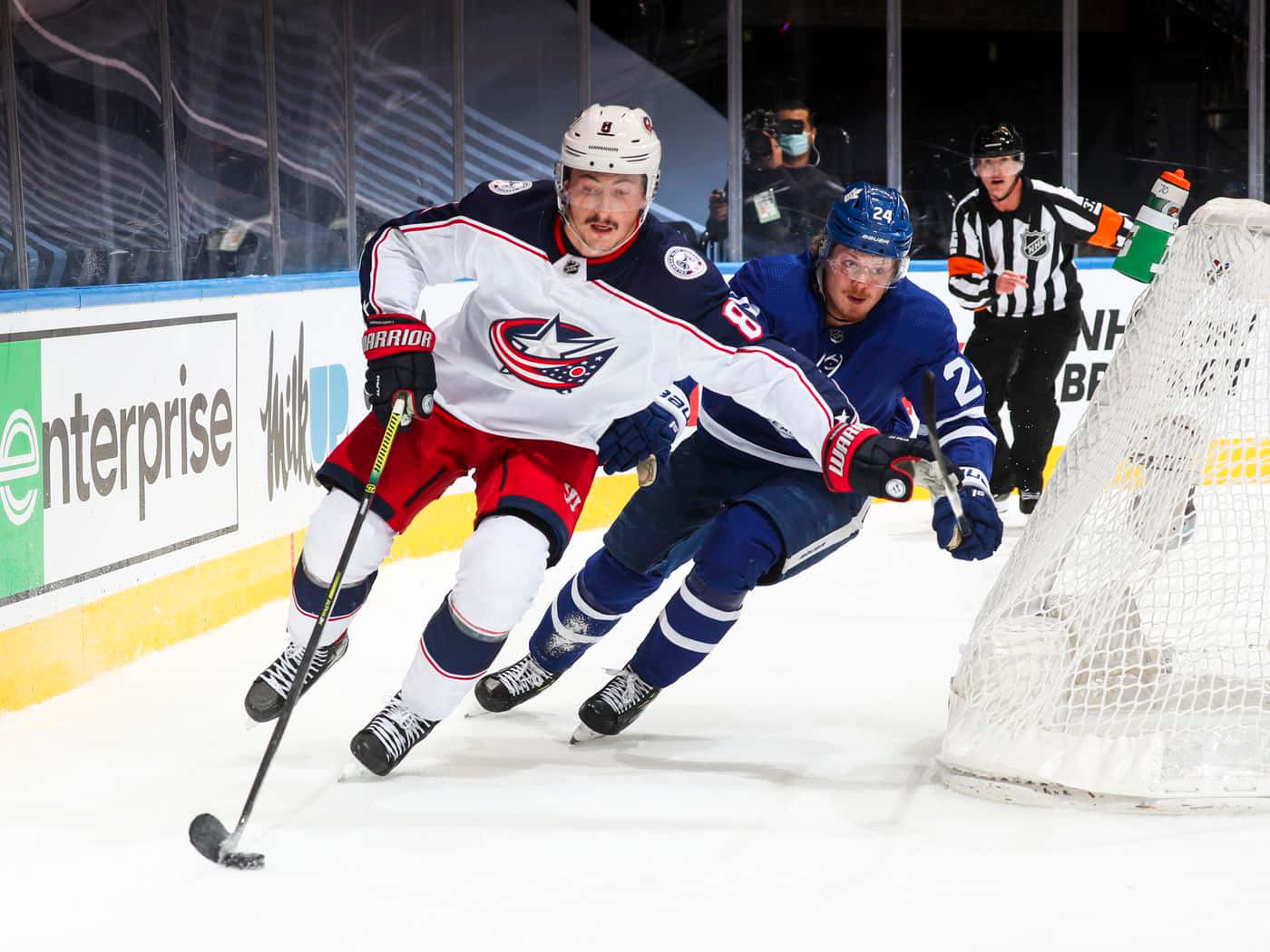 Intense Game Moment With Zachary Werenski Background