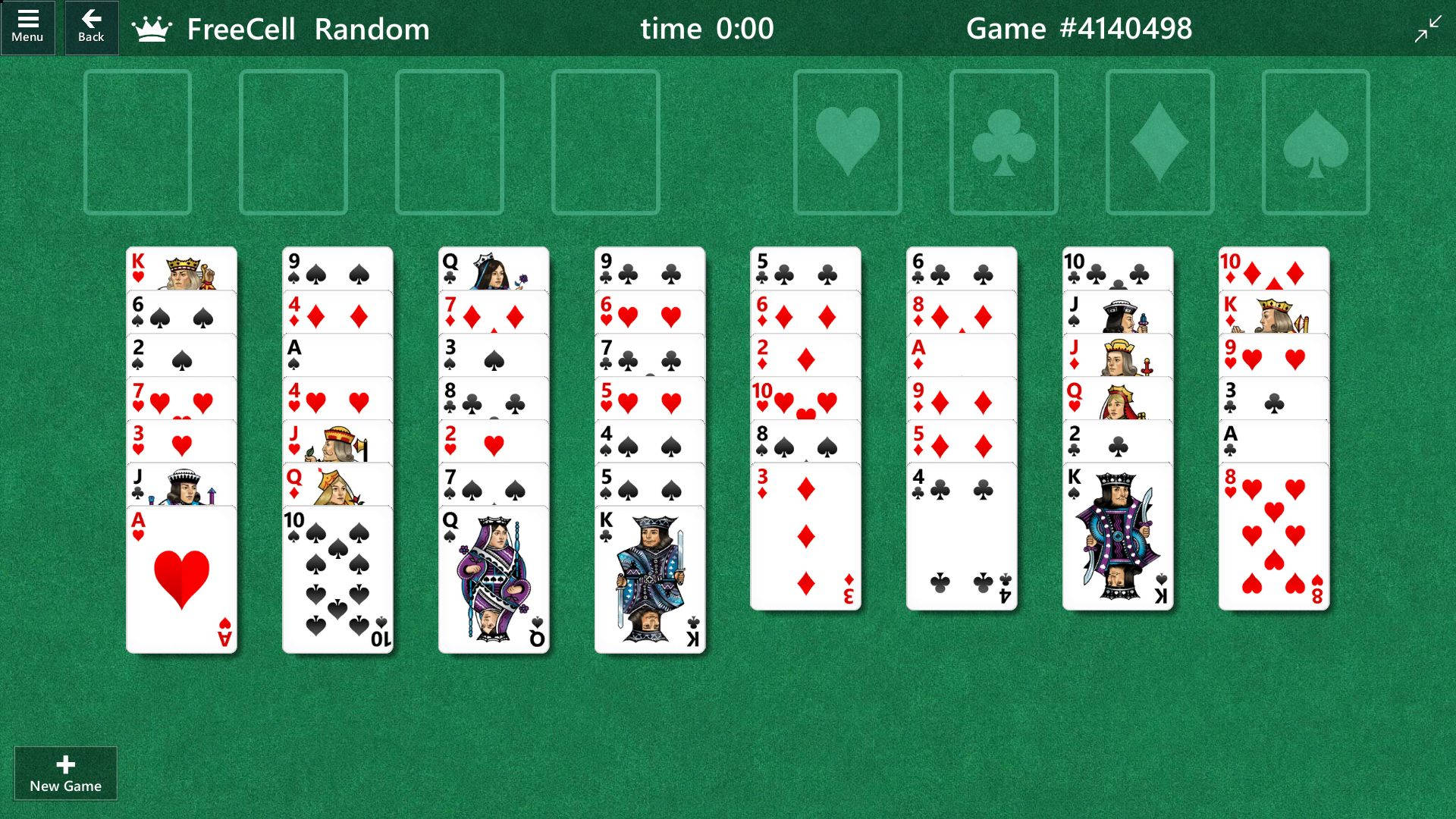 Intense Game Of Microsoft Solitaire Free Cell Background